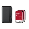 Synology DiskStation DS223 2 Einschübe NAS-Server Leergehäuse + 2x WD Red SATA 3.5" HDD 4TB Festplatte