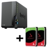 Synology DiskStation DS224+ 2 Einschübe NAS-Server Leergehäuse + 2x Seagate Ironwolf SATA 3.5" HDD 4TB Festplatte