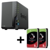 Synology DiskStation DS224+ 2 Einschübe NAS-Server Leergehäuse + 2x Seagate Ironwolf SATA 3.5" HDD 8TB Festplatte
