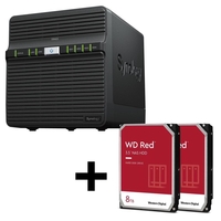 Synology DiskStation DS423 4 Einschübe NAS-Server Leergehäus + 2x WD Red Plus SATA 3.5 HDD 8TB Festplatte