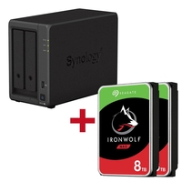 Synology DiskStation DS723+ 2 Einschübe NAS-Server Leergehäuse + 2x Seagate Ironwolf SATA 3.5" HDD 8TB Festplatte