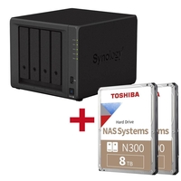 Synology DiskStation DS923+ 4 Einschübe NAS-Server Leergehäuse + 2x Toshiba N300 SATA 3.5" HDD 8TB bulk Festplatte