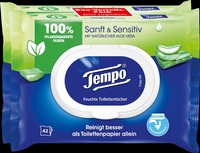 Tempo Feuchttücher Tempo sanft&sensitiv Aloe DUO 1-lagig