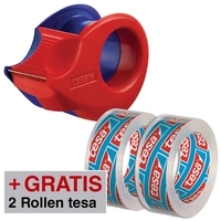 tesa Klebefilmabroller Tesa Mini Abroller+2 Rollen rot/blau