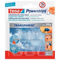 tesa Powerstrips TRANSPARENT Klebehaken 2, 0 x 3, 5 cm - 5 Stück