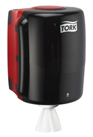 TORK Putztuchspender Tork Handt.-Sp.Innenabr.Rt/Scw Kunststoff schwarz,  rot