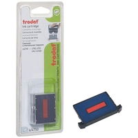 trodat Ersatzstempelkissen 6/4750/2 4, 1 x 2, 4 cm - 2 Stück (blau/rot)