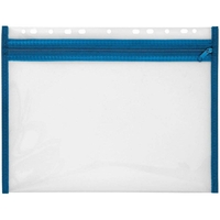 VELOFLEX Reißverschlussbeutel VELOBAG® A4 0, 3 mm - transparent/blau