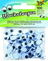 Wackelaugen OVAL 100 St wß