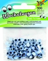Wackelaugen OVAL 100 St wß