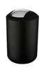 WENKO Kosmetikeimer Schwingdeckeleimer 6, 5l schwar 6, 5 l Schwarz