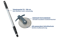 WENKO Rasenkantenroller Teleskopstiel 72 - 139 cm