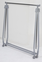 WENKO Rollgarderobe Kleiderständer klappbar chrom,  grau