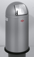 WESCO Mülleimer Pushboy silber 50, 0 l Silber