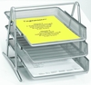 Zeller Briefablagen-System Meshline 3fach Ablage A4 Alu 29, 5 x 35, 5 x 28, 0 cm Grau