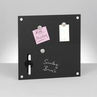 Zeller Glas-Magnettafeln Glas-Memoboard schwarz 40x40cm 40, 0 x 40, 0 cm bruchfestes Glas,  Rückseite Metall Schwarz