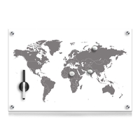 Zeller Glas-Magnettafeln Glas-Memoboard World 60x40cm 60, 0 x 40, 0 cm bruchfestes Glas,  Rückseite Metall weiß