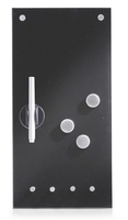 Zeller Glas-Magnettafeln Memoboard schwarz 20x40 M.Hake 20, 0 x 40, 0 cm bruchfestes Glas,  Rückseite Metall Schwarz