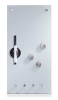 Zeller Glas-Magnettafeln Memoboard weiß 20x40 M.Haken 20, 0 x 40, 0 cm bruchfestes Glas,  Rückseite Metall weiß