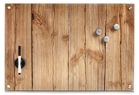 Zeller Glas-Magnettafeln Memoboard Wood 60x40cm 60, 0 x 40, 0 cm bruchfestes Glas,  Rückseite Metall Braun
