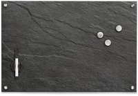 Zeller Glas-Magnettafeln Memobord Schiefer antr 60x40cm 60, 0 x 40, 0 cm bruchfestes Glas,  Rückseite Metall anthrazit
