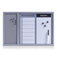 Zeller Whiteboard-Pinnwand 60, 0 x 40, 0 cm Kork/Whiteboard grau/weiß
