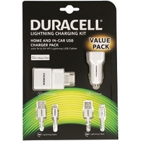 Duracell Apple Lightning AC/DC + 2 x cable bundle (DRBUN002-EU)