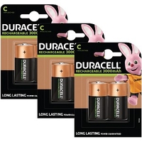 Duracell aufladbare Batterien der Größe C (Babyzellen) x 6 (BUN0056A)