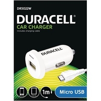 Duracell In Car 2.4A Charger + 1M Micro USB Cable (DR5022W)