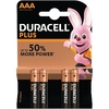 Duracell Plus Power AAA Pack von 4 Batterien (MN2400B4)