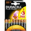 Duracell Plus Power AAA Pack von 5 + 3 Gratis (MN2400B5+3)