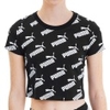 Amplified Allover-Print Fitted Crop Tee Women