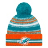 Miami Dolphins NFL Sideline Turquoise Bobble Beanie
