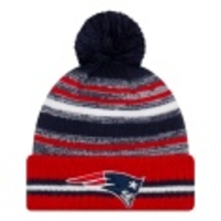 New England Patriots NFL Sideline Blue Bobble Beanie