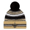 New Orleans Saints NFL Sideline Black Bobble Beanie