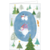 Adventskalenderkarte Schneemann am Eis
