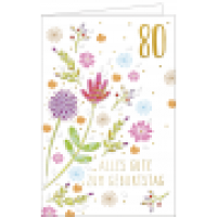Geburtstagskarte 80 Blumen