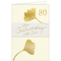 Geburtstagskarte 80 Ginkgo