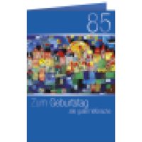 Geburtstagskarte 85 Stadt blau