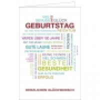 Geburtstagskarte bunte Glückwünsche