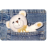 Postkarte Teddybär in Jeans