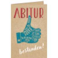 Prüfungskarte Abitur Daumen hoch