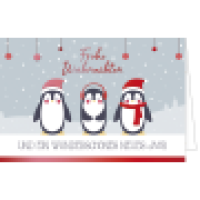 Weihnachtskarte 3 Pinguine