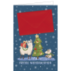 Weihnachtskarte Geldkuvert Lama und Maus