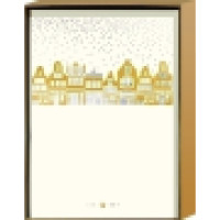 Weihnachtskartenbox goldenes Städtchen