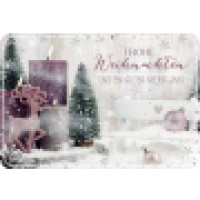 Weihnachtspostkarte cassis mit Hirsch