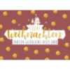 Weihnachtspostkarte rotgold