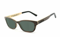 COR® COR011 Holz Sonnenbrille - grau-grün polarisierend polarisierte Sonnenbrille,  UV400 Schutzfilter