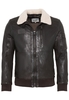 Lederblouson mit Kunstfellkragen