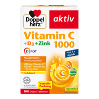 Doppelherz Aktiv Vitamin C 1000+D3+Zink Depot-Tabletten - None